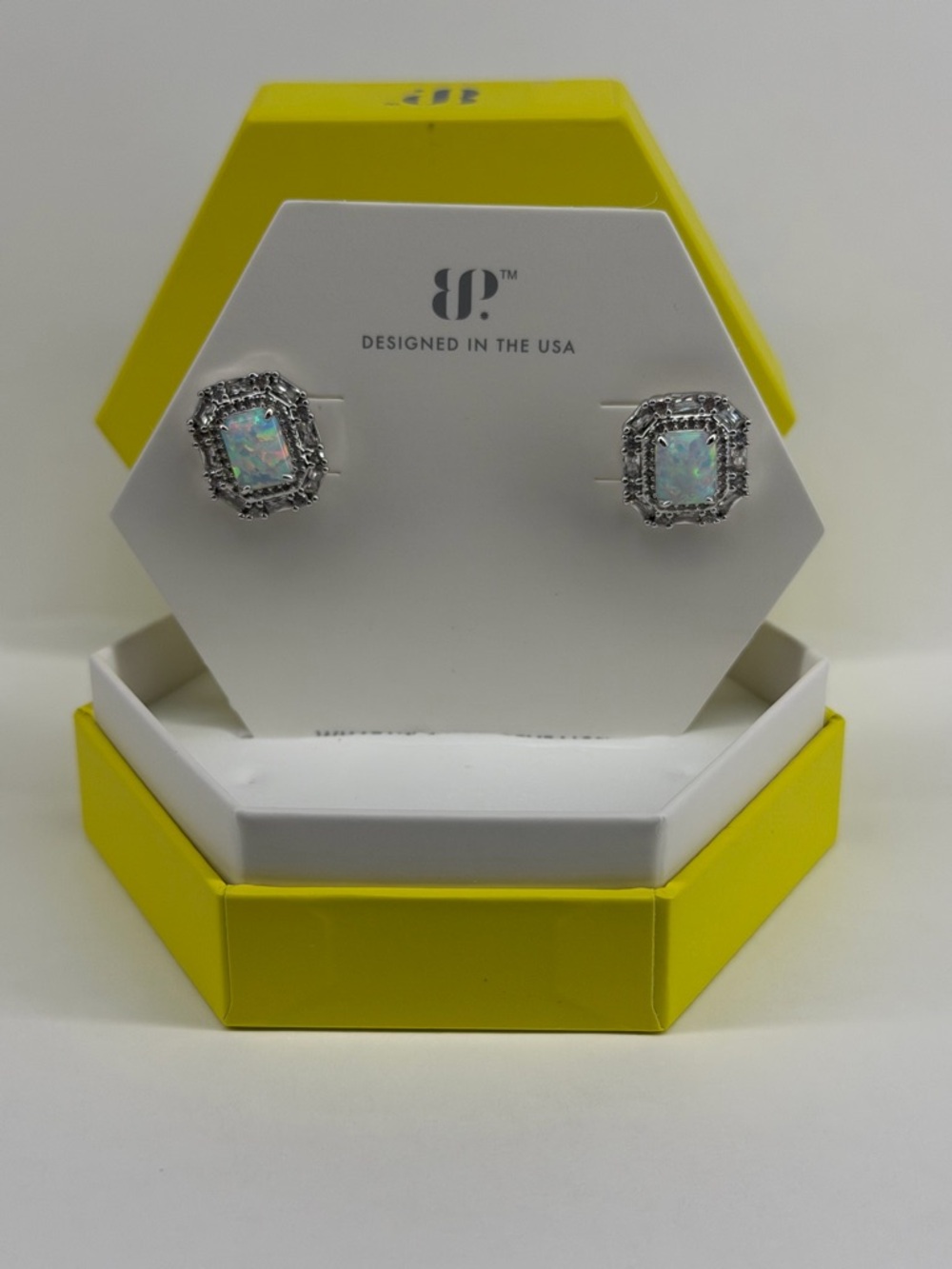 Bomb party jewelry OG earrings the Desiree earrings opal silver NIB